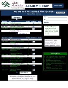 Resort and Recreation Management 20-21 – White Mountains Community College