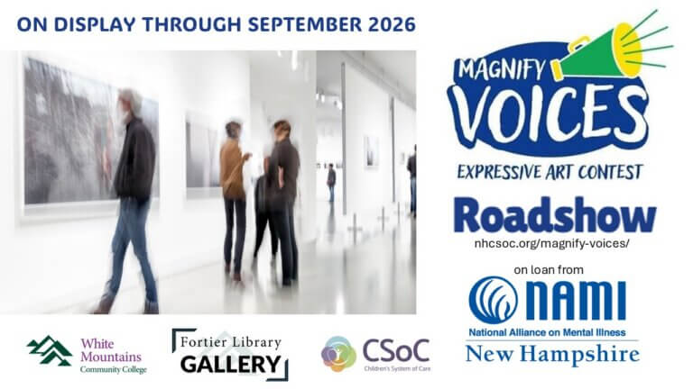 NAMI's Magnifying Voices Exhibit on display at the WMCC Library